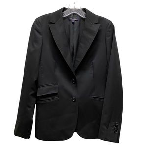 BROOKS BROTHERS Classic 2-Button Fully Lined 100% Wool Blazer Black Size 2